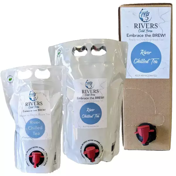 Ready to Drink Pouch and Bag in a Box for River Chilled Tea (unsweetened black tea)