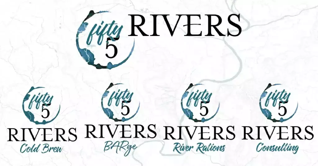 Fifty5 Rivers Brands include Fifty5 Rivers Cold Brew, Fifty5 Rivers BARge, Fifty5 Rivers River Rations, Fifty5 Rivers Consulting